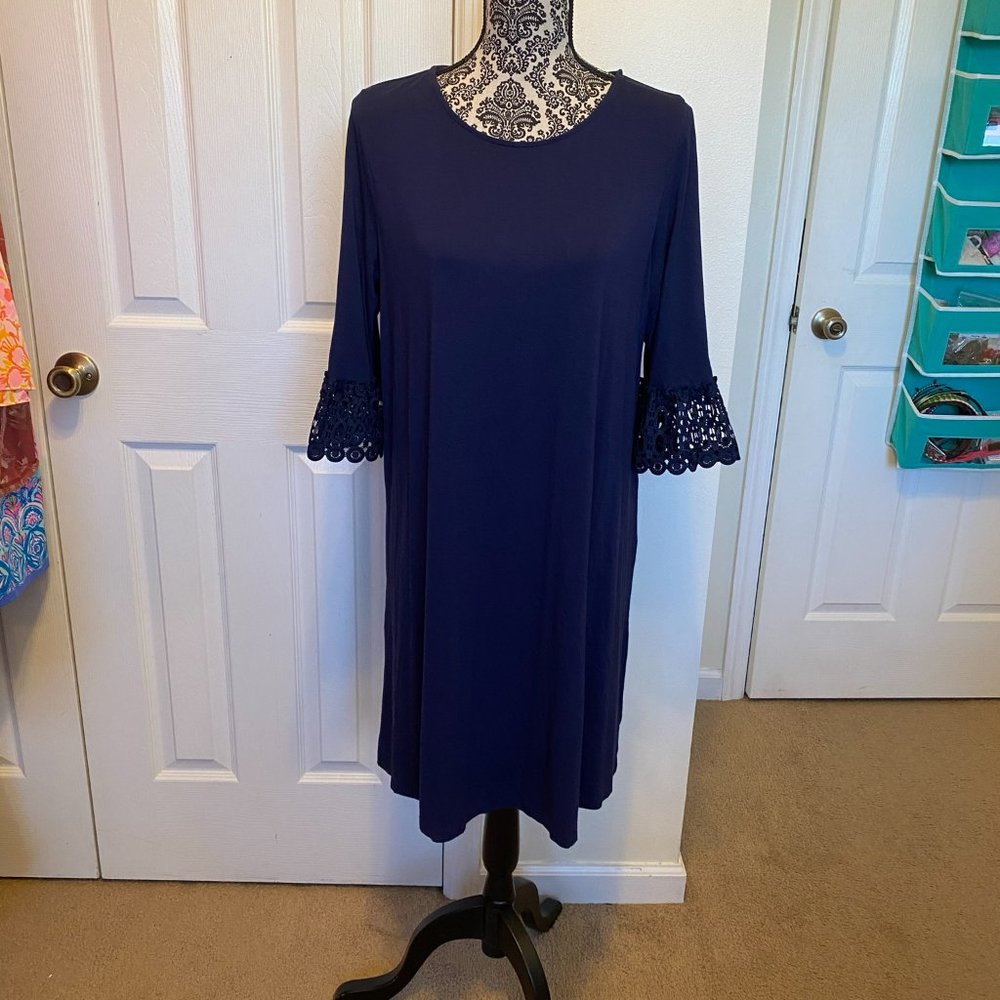 Lilly Pulitzer Ophelia Dress, True Navy, Lace, XL